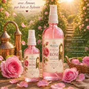 Hydrolat de rose des Jardins de Maitreya - flacons 30 ml et 50 ml