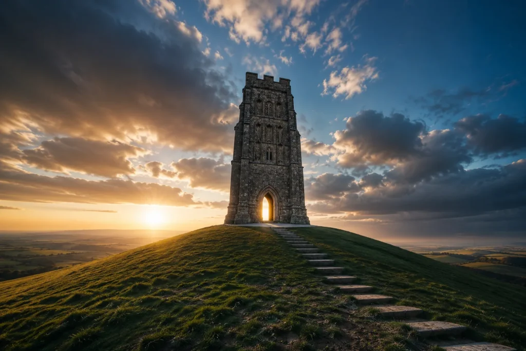 Voyage initiatique à Avalon - tour de Glastonbury au coucher du soleil